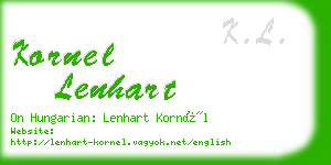 kornel lenhart business card